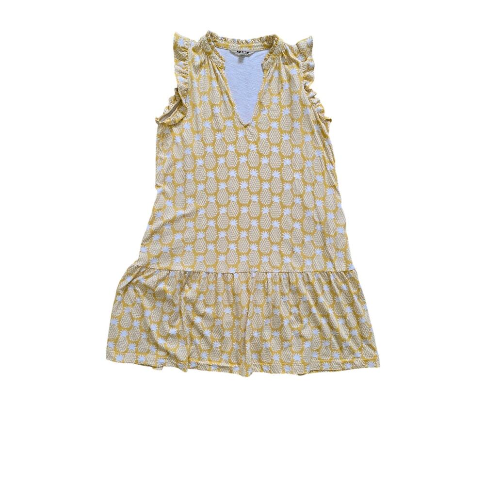 Boden Daisy Jersey Short‎ Tier Yellow Pineapple Summer Sun Coverup Dress Size 6